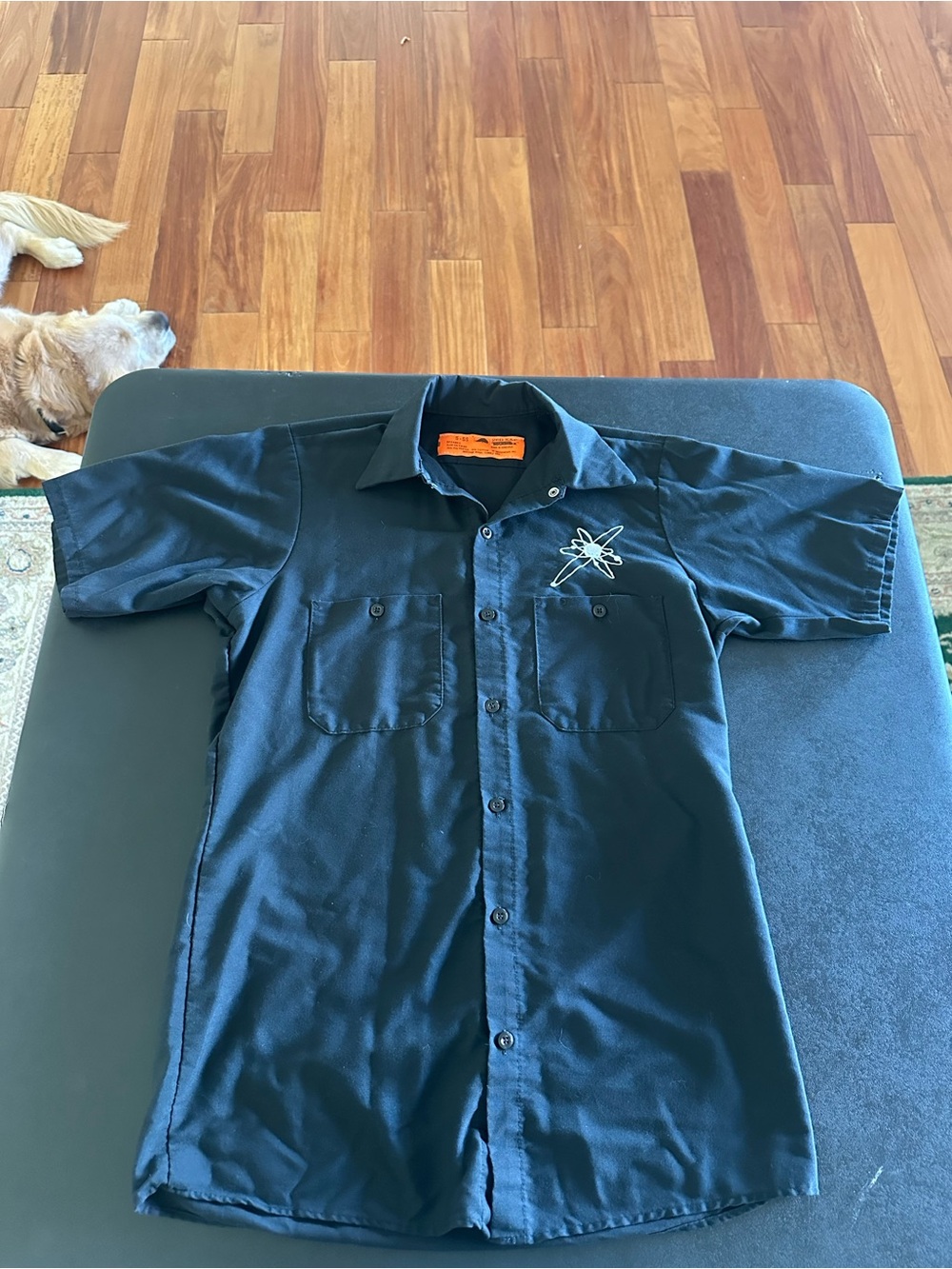 Red Kap Men's Black Short-Sleeve Work Shirt with Atomic Logo size small